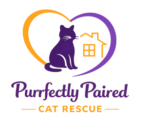 Purrfectly paired cat rescue logo